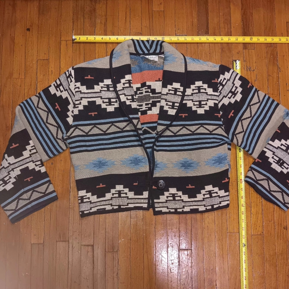 Flashback Patterned Sweater - Black, Blue, Tan